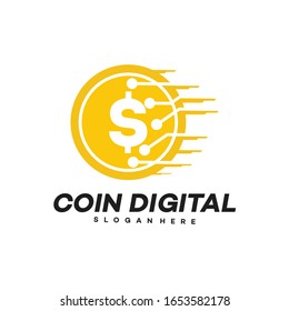 Digital  Coin Logo .logo Invesment.design Vector Template.