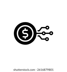 Digital Coin with Power Line Symbolizing the Energy Consumption in Mining