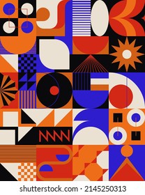 Digital collage graphics pattern made with vector abstract forms and generative geometric shapes, useful for web background, poster art design, magazine front page, hi-tech print, cover artwork.