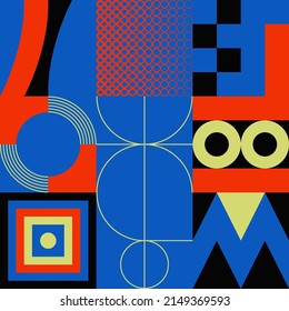 Digital collage graphics pattern made with vector abstract forms and generative geometric shapes, useful for web background, poster art design, magazine front page, hi-tech print, cover artwork.