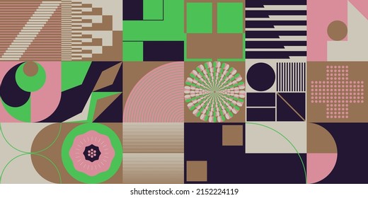 Digital collage graphics pattern made with vector abstract forms and generative geometric shapes, useful for web background, poster art design, magazine front page, hi-tech print, cover artwork.