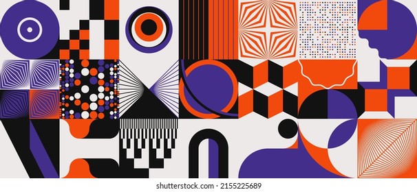 Digital collage graphics pattern made with vector abstract forms and generative geometric shapes, useful for web background, poster art design, magazine front page, hi-tech print, cover artwork.