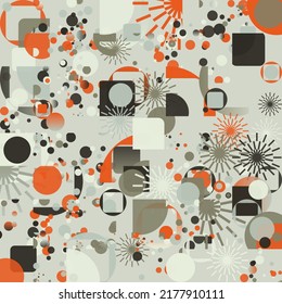 Digital collage graphics pattern made with vector abstract forms and generative geometric shapes, useful for web background, poster art design, magazine front page, hi-tech print, cover artwork.