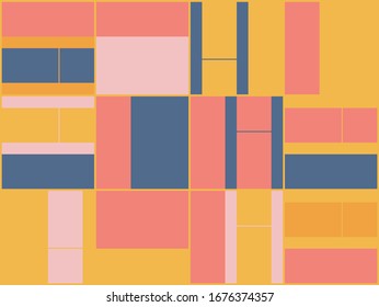 Digital collage of vector abstract technological elements made with bright colored geometric shapes, useful for web background, poster art design, magazine front page, hi-tech print, cover artwork.