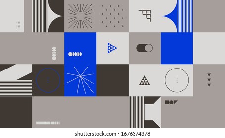 Digital collage of vector abstract technological elements with high-tech lines and geometric shapes, useful for web background, poster art design, magazine front page, hitech print, cover artwork