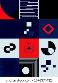 Digital collage of vector abstract technological elements with high-tech lines and geometric shapes, useful for web background, poster art design, magazine front page, hitech print, cover artwork