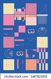 Digital collage of vector abstract technological elements with high-tech lines and geometric shapes, useful for web background, poster art design, magazine front page, hitech print, cover artwork
