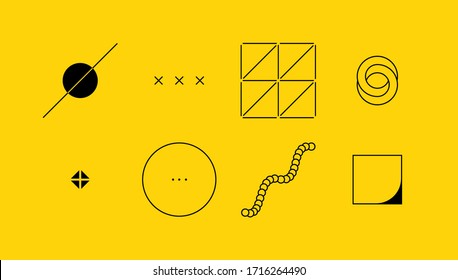 Digital collage of vector abstract technological elements made with bright colored geometric shapes, useful for web background, poster art design, magazine front page, hi-tech print, cover artwork.