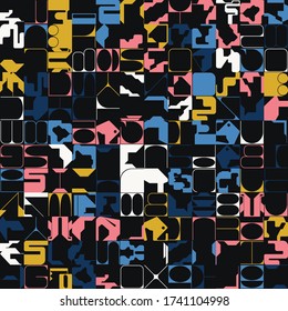 Digital collage of vector abstract technological elements with high-tech lines and geometric shapes, useful for web background, poster art design, magazine front page, hitech print, cover artwork.