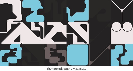 Digital collage of vector abstract technological elements with high-tech lines and geometric shapes, useful for web background, poster art design, magazine front page, hitech print, cover artwork.