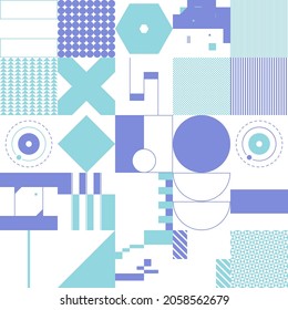 Digital collage of vector abstract technological elements with high-tech lines and geometric shapes, useful for web background, poster art design, magazine front page, hitech print, cover artwork.