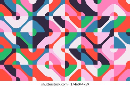 Digital collage vector artwork with abstract deconstructed shapes and cutout graphics elements, great for various backgrounds, poster art, textile design, decorative prints, invitation letters, etc.