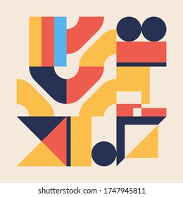 Obra gráfica vectorial de collage digital con formas desconstruidas abstractas y elementos gráficos recortados, estupenda para diversos fondos, arte de afiches, diseño textil, impresiones decorativas, cartas invitadas, etc.