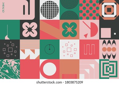 Digital collage vector artwork with abstract deconstructed shapes and cutout graphics elements, great for various backgrounds, poster art, textile design, decorative prints, invitation letters, etc.