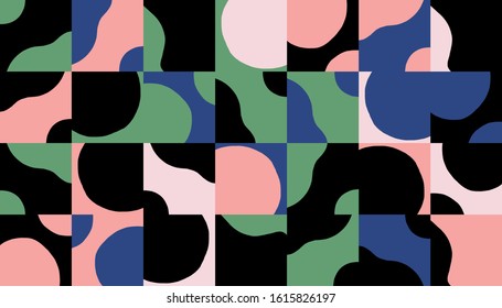 Digital collage vector artwork with colorful hand-drawn shapes and cutout form graphics, great for various backgrounds, poster art, textile design, decorative prints, invitation letters, etc.