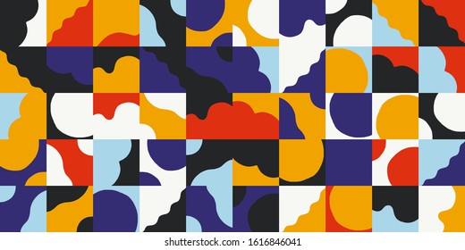 Digital collage vector artwork with colorful hand-drawn shapes and cutout graphics, great for various backgrounds, poster art, textile design, decorative prints, invitation letters, etc.