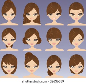 Digital Collage Of A Woman Wearing Her Hair In Different Styles