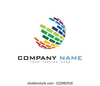 Digital Color World Logo Design Template