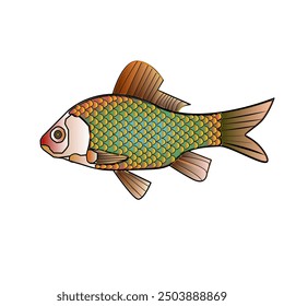 A digital colored fish illustration