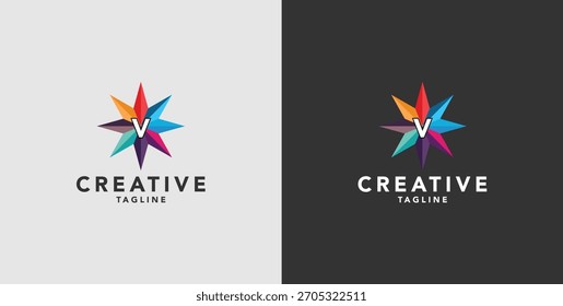 Digital colorido ícones abstratos, elementos e símbolos com iniciais de logotipo, modelos