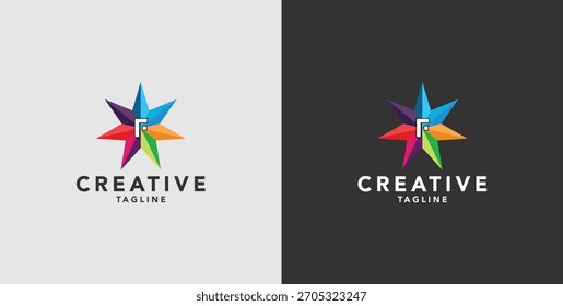 Iconos abstractos coloridos digitales, Elementos y símbolos con las iniciales del logotipo, Plantillas