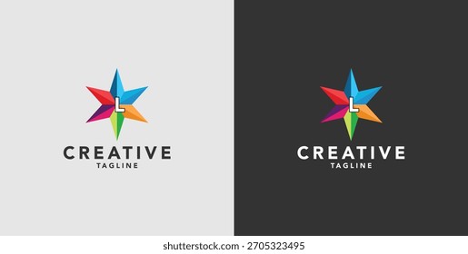 Iconos abstractos coloridos digitales, Elementos y símbolos con las iniciales del logotipo, Plantillas