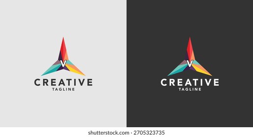 Digitale bunte abstrakte Symbole, Elemente und Symbole mit Logo-Initialen, Vorlagen