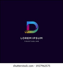 digital colorful initial letter d logo