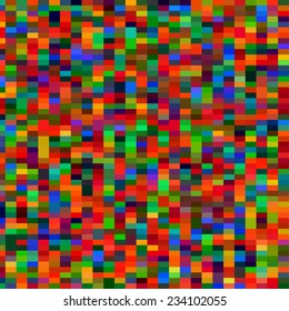 Digital colorful pattern with messy pixels grid