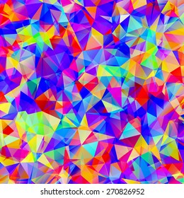 Digital colorful pattern with messy triangles grid