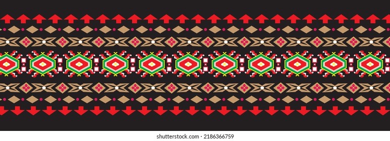 digital colorful textile borders design for print