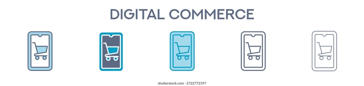Elemento De Comércio Digital Para Gráfico De Design - Vários Estilos. Ilustração Vetorial De Duas Cores E Preto. Vários Designs De Ícones Podem Ser Usados Para Celular, Interface Do Usuário, Web