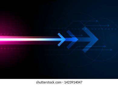 Digital communication arrow, abstract network technology background, internet signal online concept.