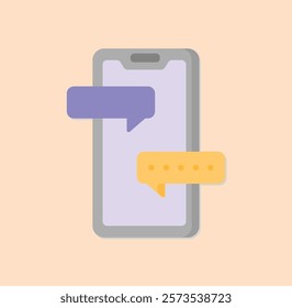 Digital Communication Concept with Smartphone and Chat Bubbles for Messaging Platform