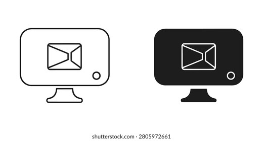 Digital communication concept with a stylized envelope on a screen representing electronic mail exchange. Ideal for web design projects.