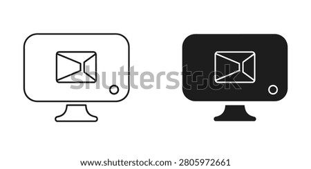 Digital communication concept with a stylized envelope on a screen representing electronic mail exchange. Ideal for web design projects.
