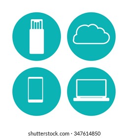 digital communication  concept with technology icons design, vector illustration 10 eps graphic.