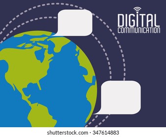 digital communication  concept with technology icons design, vector illustration 10 eps graphic.