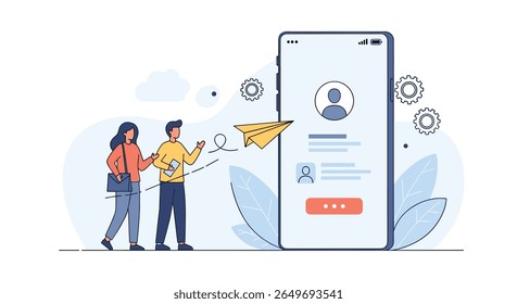 Digital communication connecting people through mobile apps and online platforms for global interaction and social networking