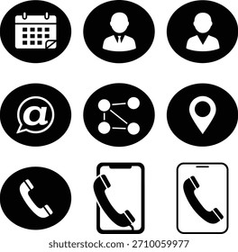 Icono de comunicación digital y método de contacto para App de negocios aislados sobre fondo blanco, Vector