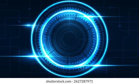 Digital communication cyber cloud network vision. Technology blue light background