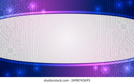 Digital communication, data protection, high-tech presentation, scientific cover. Abstract gray blue futuristic background consisting of printed circuit board and other technological elements.