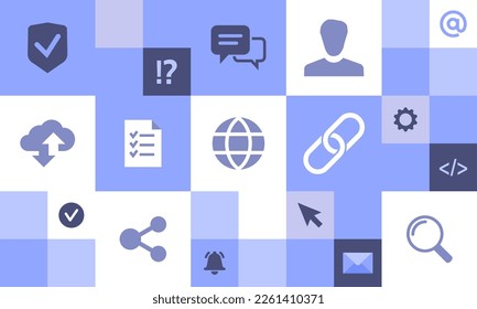 Digital communication design concept, web, Online business network connect. vector illustration