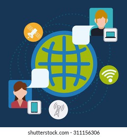 Digital communication design, vector illustration eps 10.