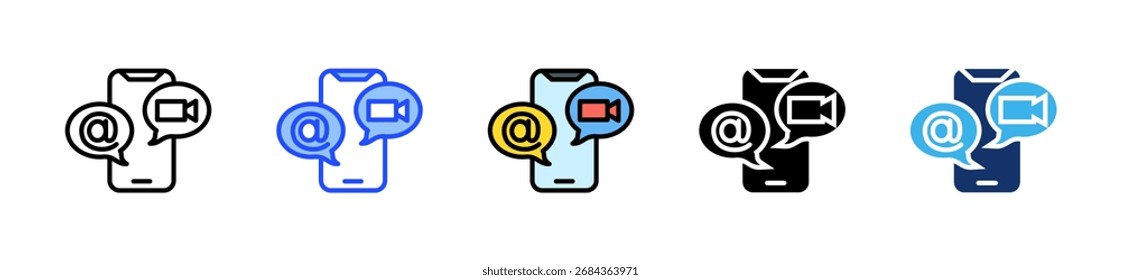 Digital Communication Icon Collection With Multiple Styles