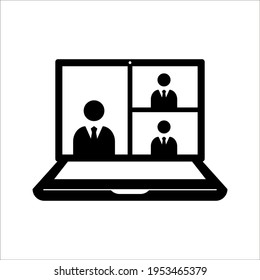 Digital communication icon. Video conference. online meeting vector icons for web design isolated on white background. color editable