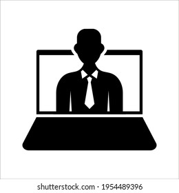 Digital communication icon. Video conference. online meeting vector icons for web design isolated on white background. color editable