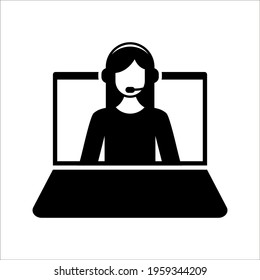 Digital communication icon. Video conference. online meeting vector icons for web design isolated on white background. color editable
