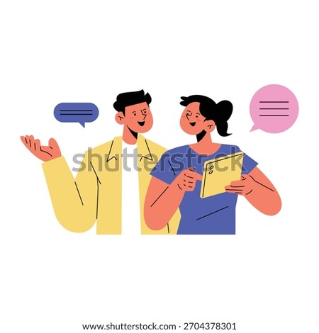 Digital Communication and Interaction. College students studying. Students discussing.