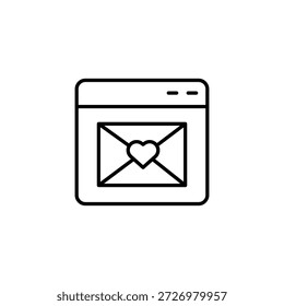 Ícone de Estrutura de Tópicos de Notificação de Carta de Amor de Comunicação Digital